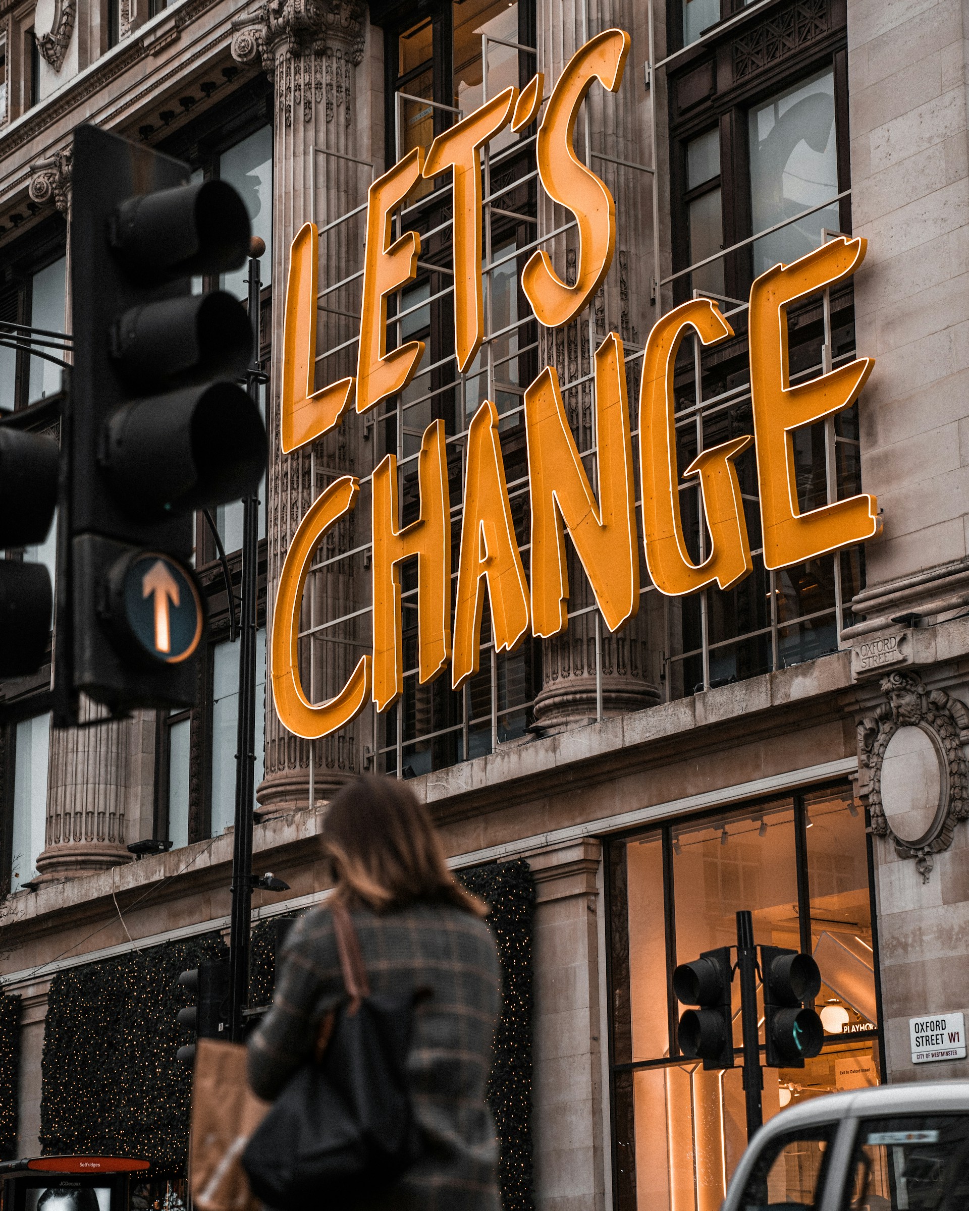 image of 'lets change' text