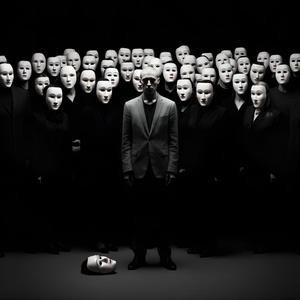 image of a group of masked people with one person standing in front of them unmasked inside an article by EM Law about special category personal data