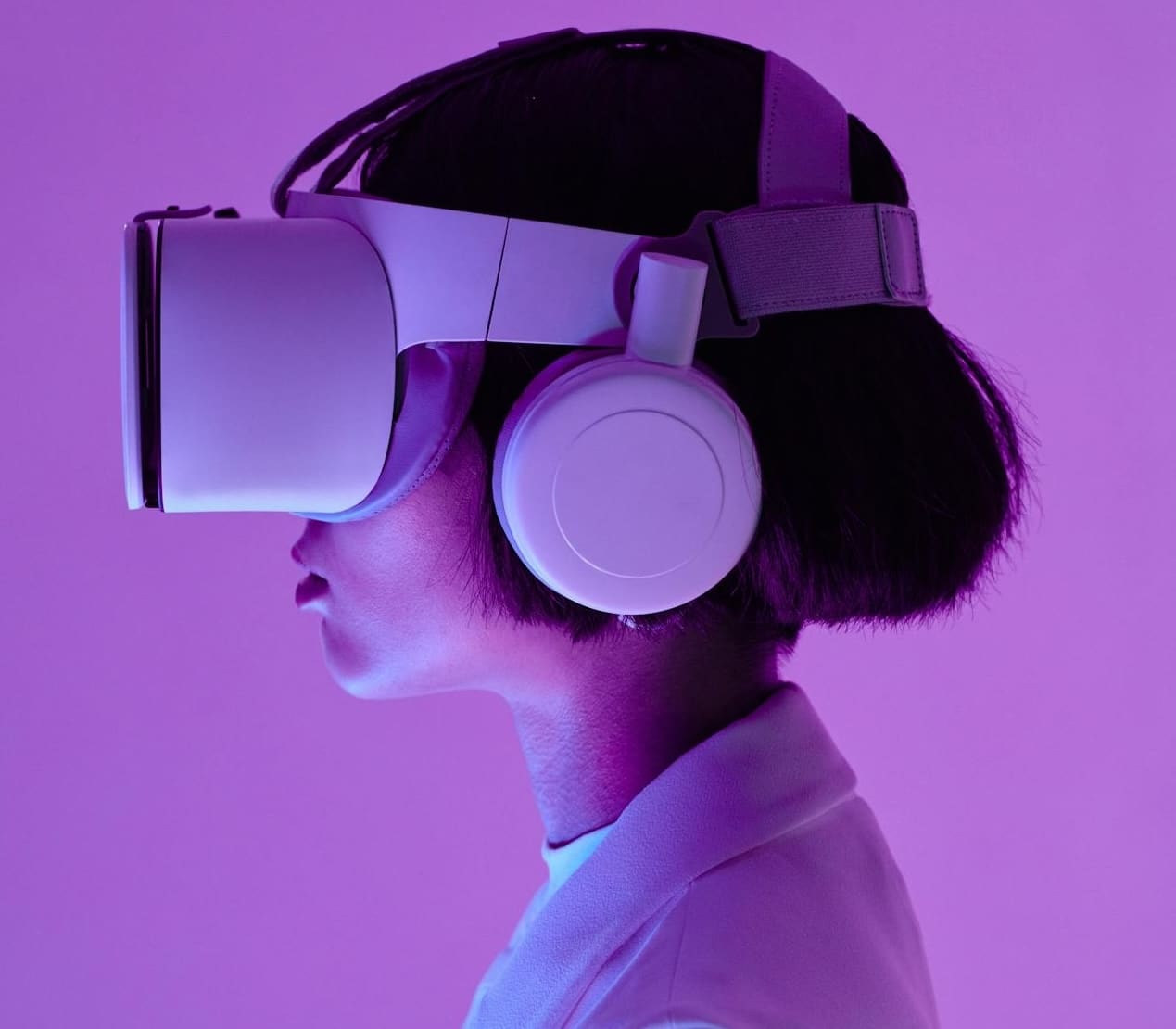 image of a woman wearing VR headset