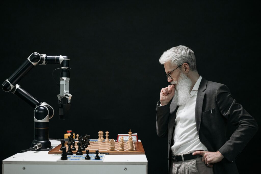 image of AI playing chess with a person