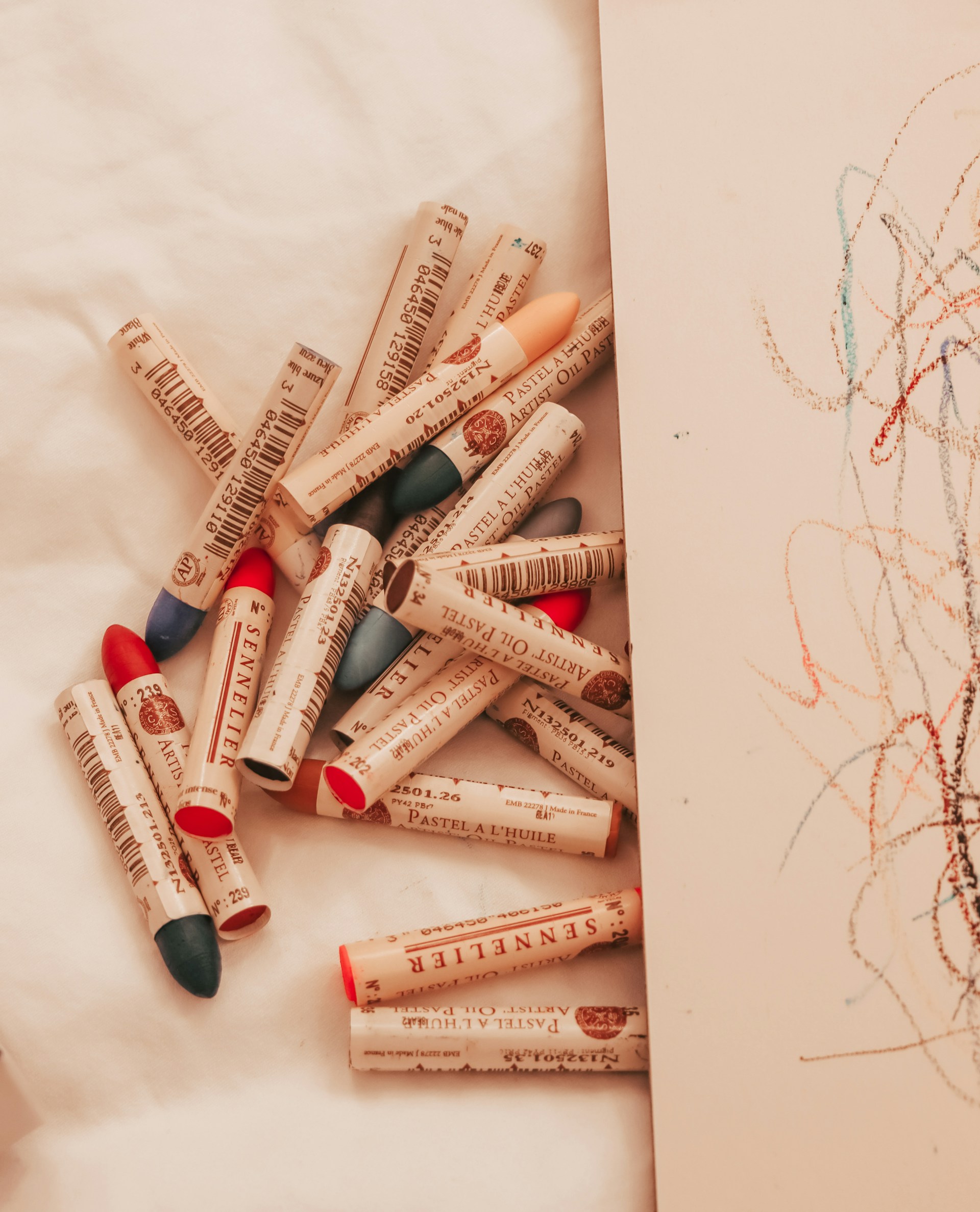image of crayons and scribbles