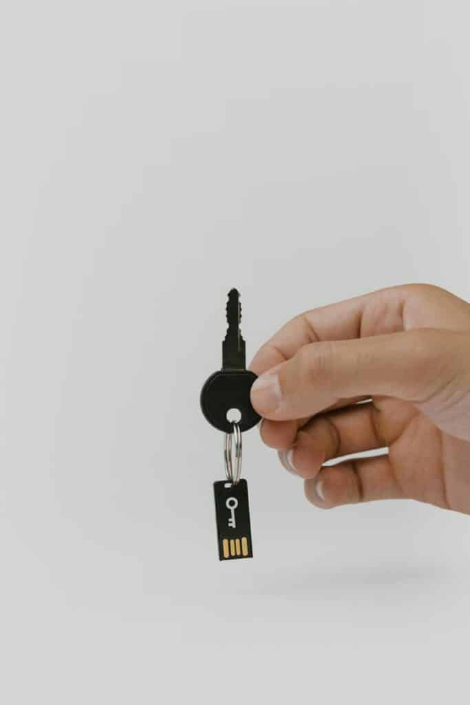 image of a key with a chip