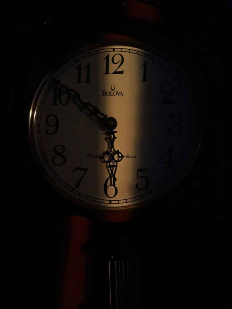 image of a clock in the shadow