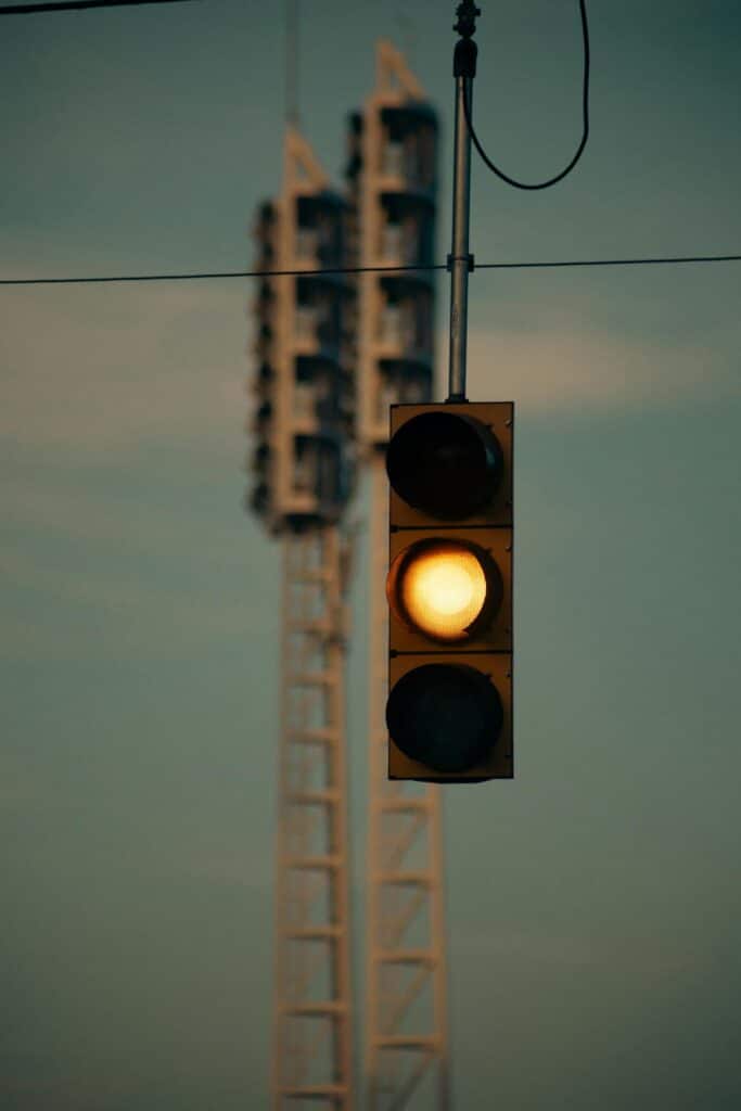 the image of traffic lights signalling