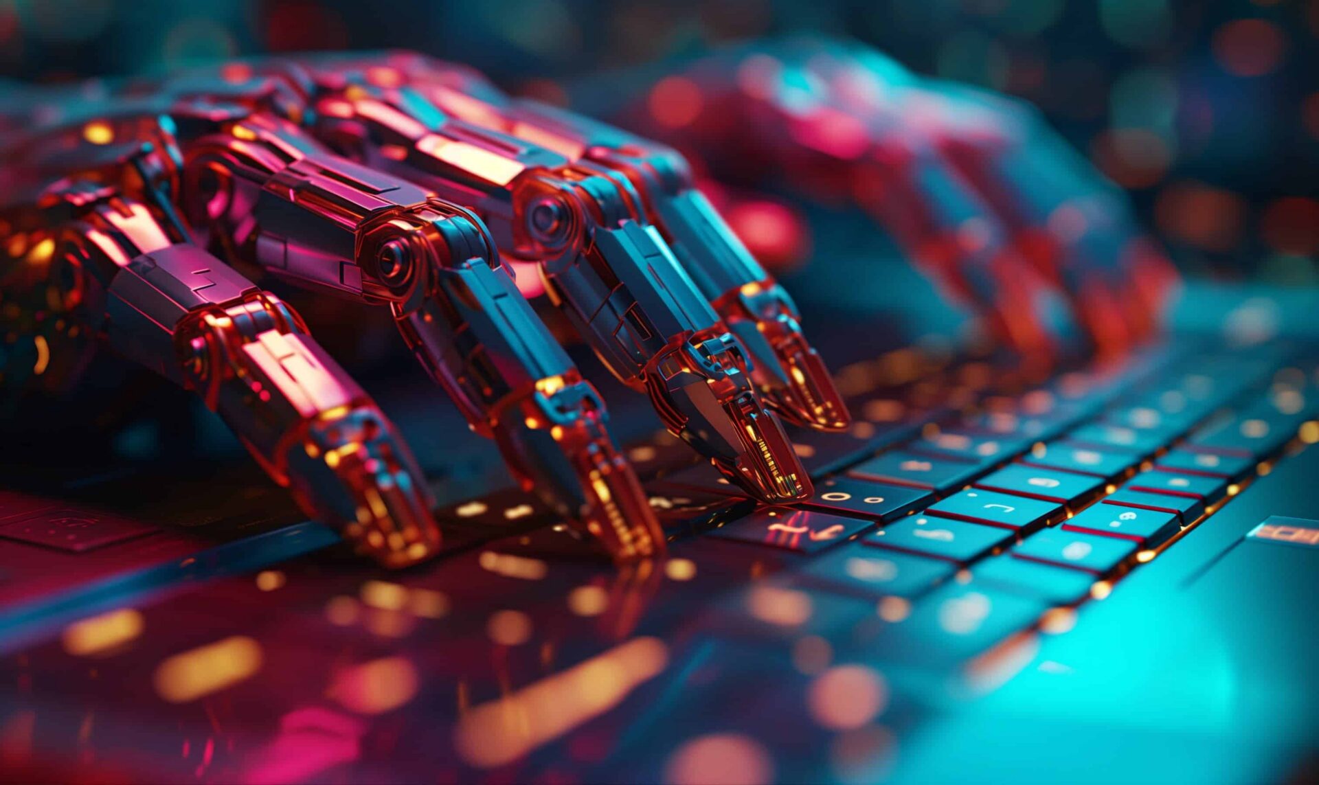 robot typing on a keyboard in an EM Law blog about AI clauses